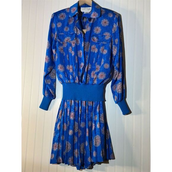 VTG Castleberry Blue Two-Piece Set | 70s Preppy, Retro Boho, Statement Fashion - Picture 1 of 11